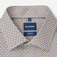 Load image into Gallery viewer, Olymp Printed Brown Beige Shirt 1308 24 27