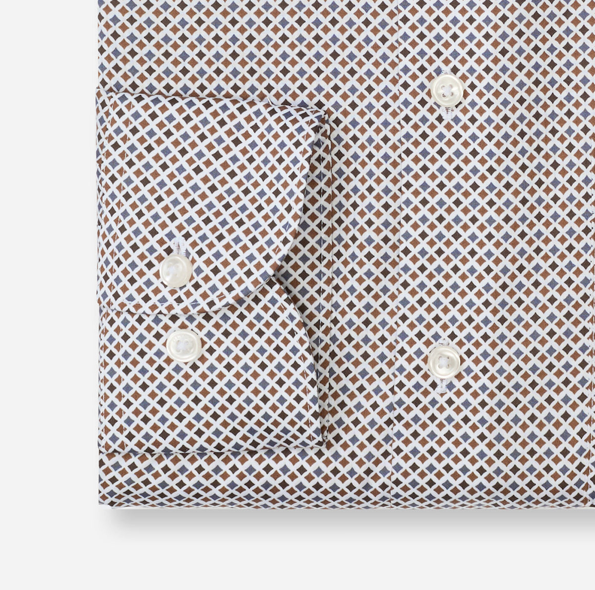 Olymp Printed Brown Beige Shirt 1308 24 27
