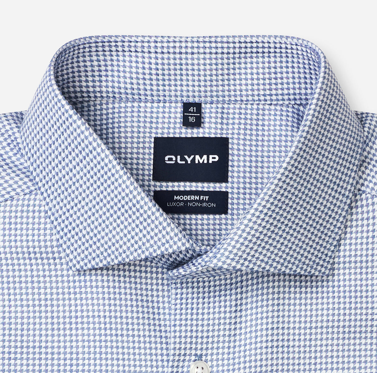 Olymp Blue Houndstooth Shirt 1364 24 19