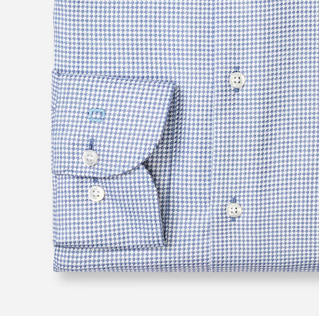 Olymp Blue Houndstooth Shirt 1364 24 19
