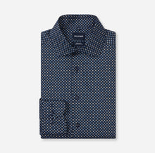 Load image into Gallery viewer, Olymp | Modern Regular Fit Shirt in Navy with Blue &amp; Beige Print | 1374 24 18