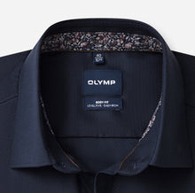 Load image into Gallery viewer, Olymp | Slim Body Fit Textured Cotton Shirt in Navy with Trim | 2082 24 18
