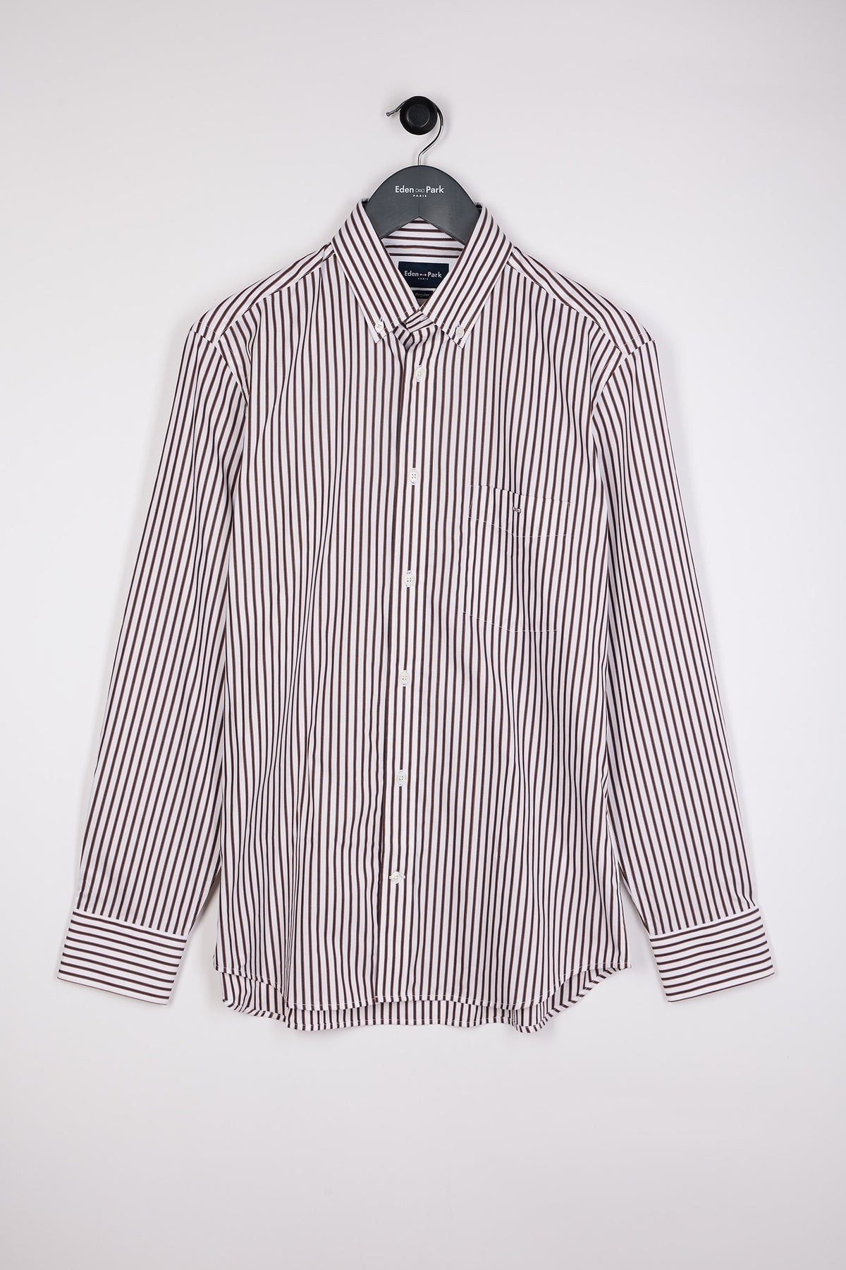 Eden Park Brown Stripe Regular Fit Shirt H26CHECL0021 MAM37