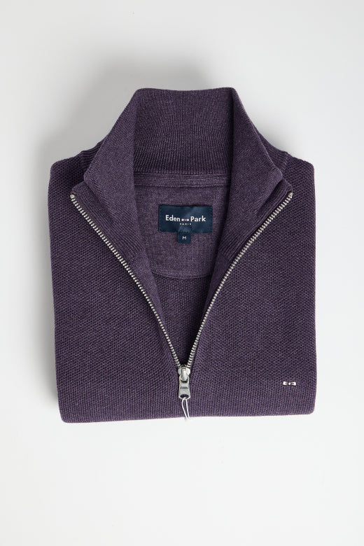Eden Park Bilberry Purple Zip Knit H26MAIPU0006 vif2