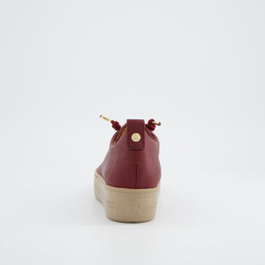 Paul Green | Super Soft Nubuck Platform Trainers in Wine | 5017