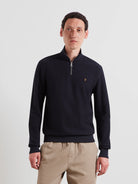 Farah Navy Zip Knit F4KFG020 412