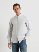 Farah Green Stripe Slim Fit Shirt F4WSB070 300