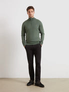 Farah Rosemary Green Merino Zip Knit F4GF9082 300