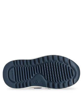 Geox | Boys Alben Velcro Shoe in Jeans Blue & Yellow | B453CA