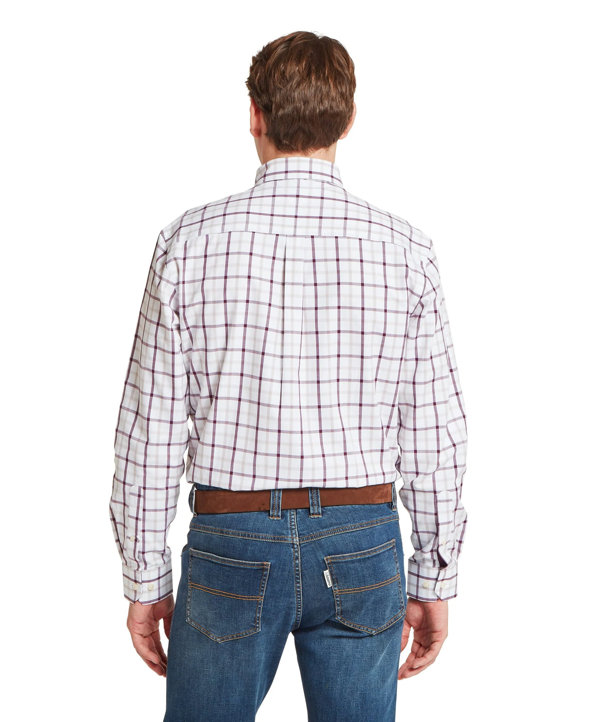 Schoffel Brancaster Burgundy Beige Check Shirt 20-4050 2655