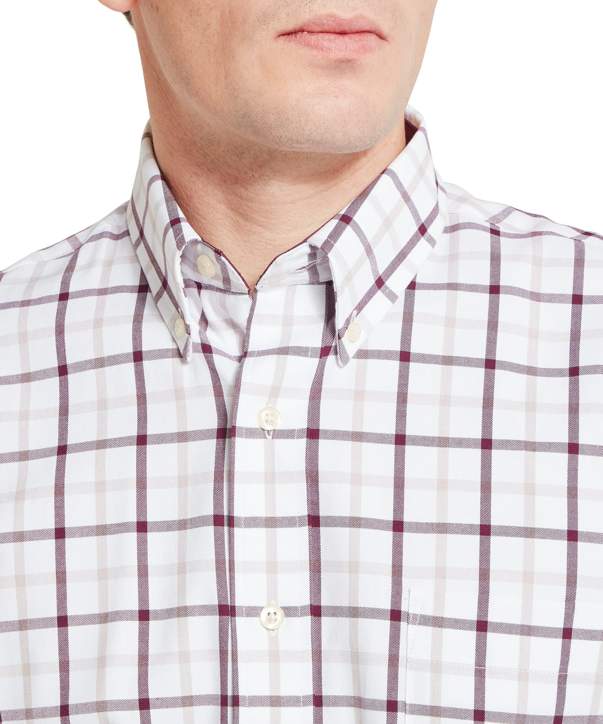 Schoffel Brancaster Burgundy Beige Check Shirt 20-4050 2655