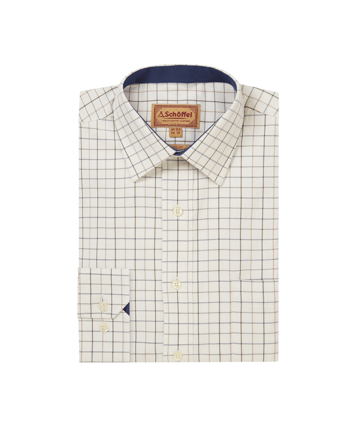 Schoffel Brown Beige Check Shirt 20-4010 8907