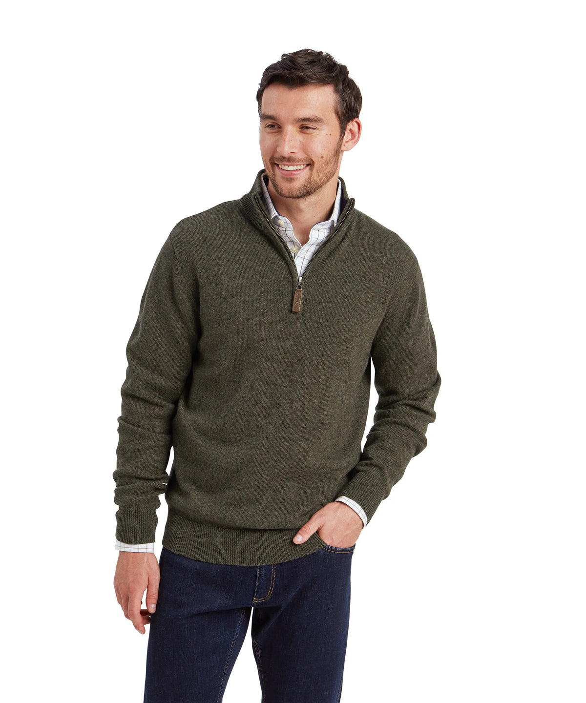 Schoffel Calton Zip Knit in Loden Green 20-3154 6790