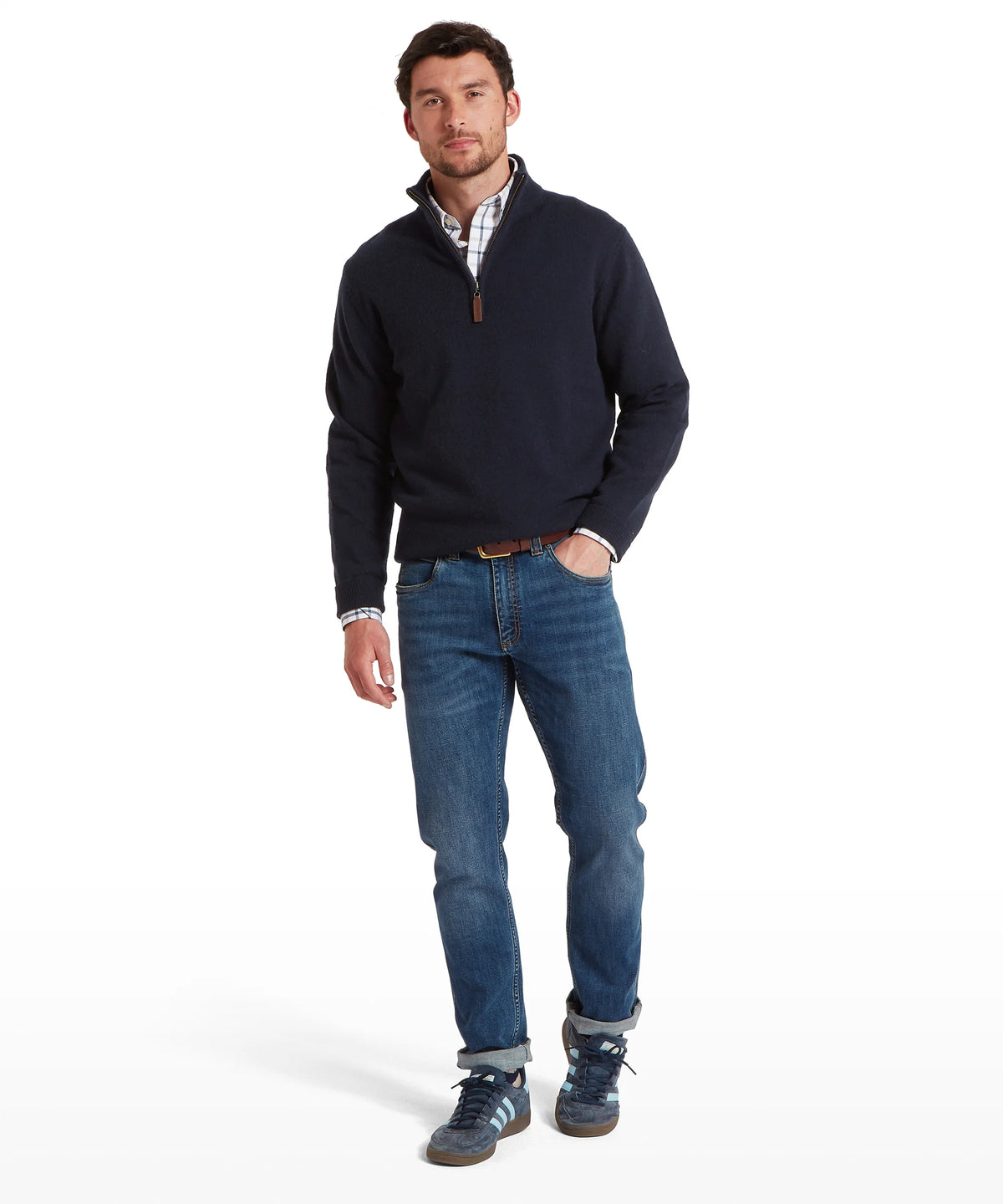 Schoffel Calton Zip Knit in Navy 20-3154 8880