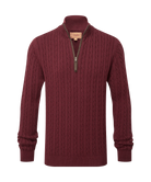 Schoffel Burgundy Cable Zip Knit 20-3153 2750