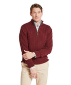 Schoffel Burgundy Cable Zip Knit 20-3153 2750