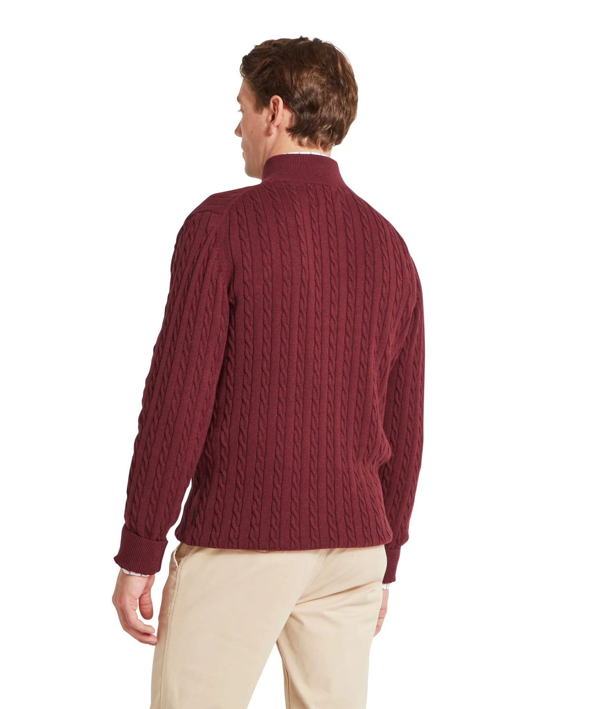 Schoffel Burgundy Cable Zip Knit 20-3153 2750