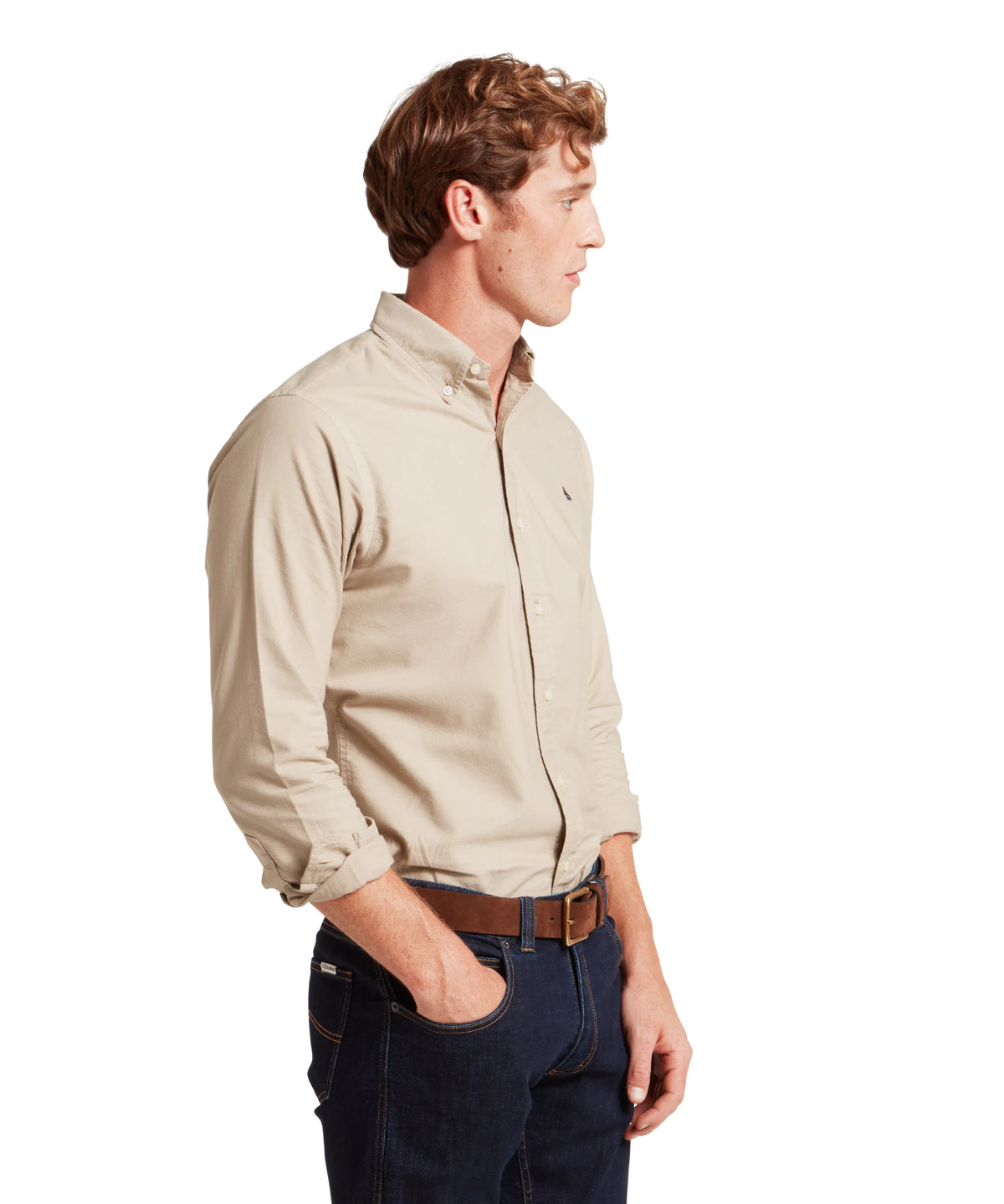 Schoffel Cobblestone Beige Oxford Shirt 20-4030 1613