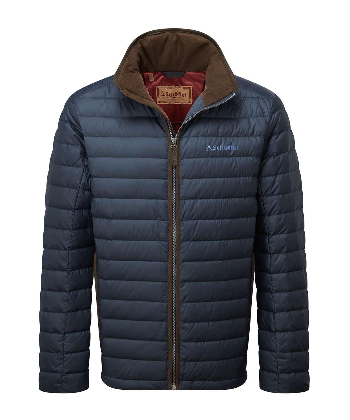 Schoffel Hallaton Navy Jacket with Brown Trim 22-23659 0827