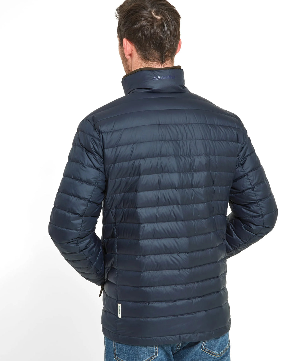 Schoffel Hallaton Navy Jacket with Brown Trim 22-23659 0827