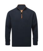 Schoffel Navy Zip Knit with Brown Trim 20-3017 8880