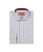 Schoffel Burgundy Blue Check Shirt 20-4073 2987