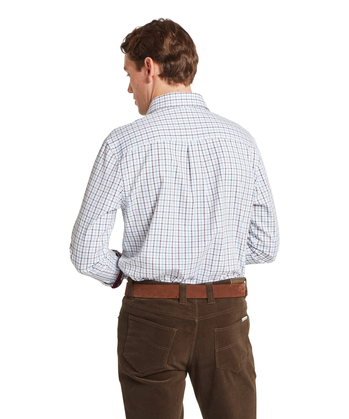 Schoffel Burgundy Blue Check Shirt 20-4073 2987