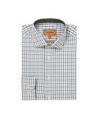 Schoffel Khaki Green Navy Check Shirt 20-4073 8376