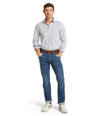 Schoffel Khaki Green Navy Check Shirt 20-4073 8376