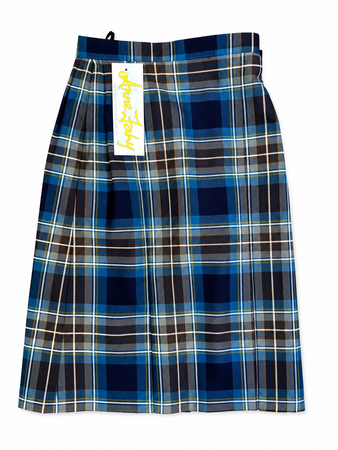 Navy & Blue Check School Uniform Skirt