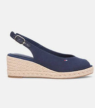 Load image into Gallery viewer, Tommy Hilfiger | Flag Mid Wedge Espad Slingback in Space Blue | FW0FW08595 dw6