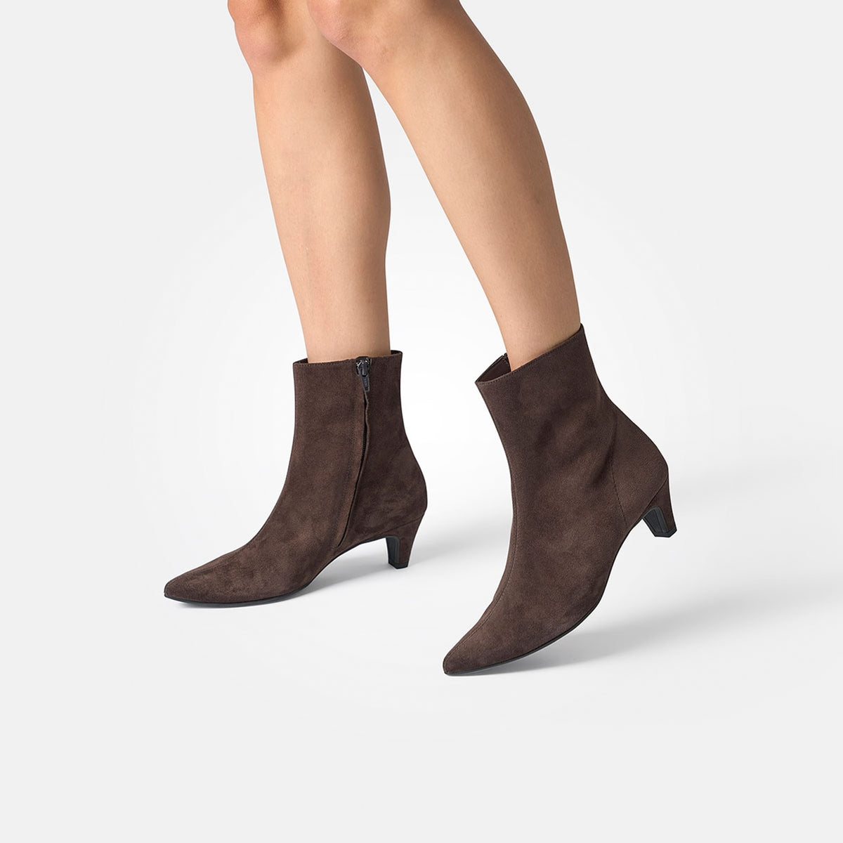 Paul Green Brown Suede Boot with Zip 8288 000