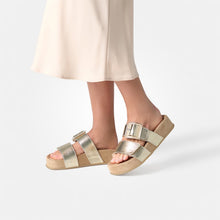 Load image into Gallery viewer, Paul Green Gold Strap Sandals 6157 020