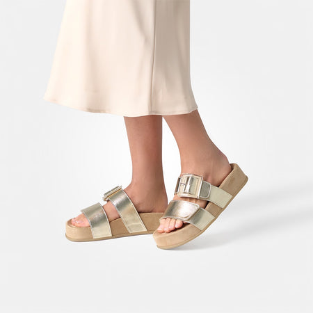 Paul Green Gold Strap Sandals 6157 020