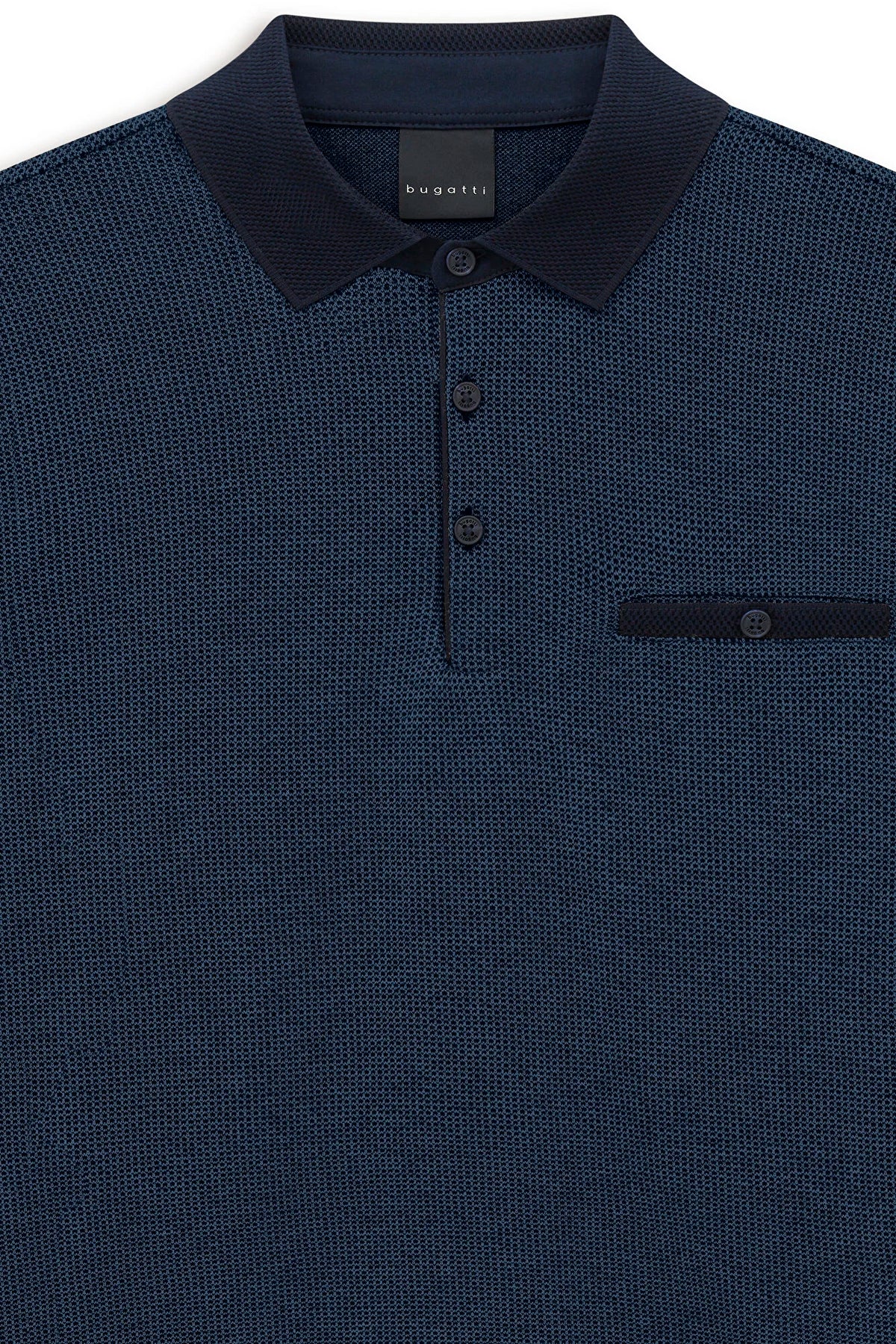 Bugatti Blue Navy Long Sleeve Polo Shirt 8131 25081f 380