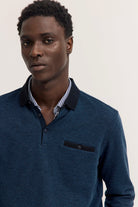 Bugatti Blue Navy Long Sleeve Polo Shirt 8131 25081f 380