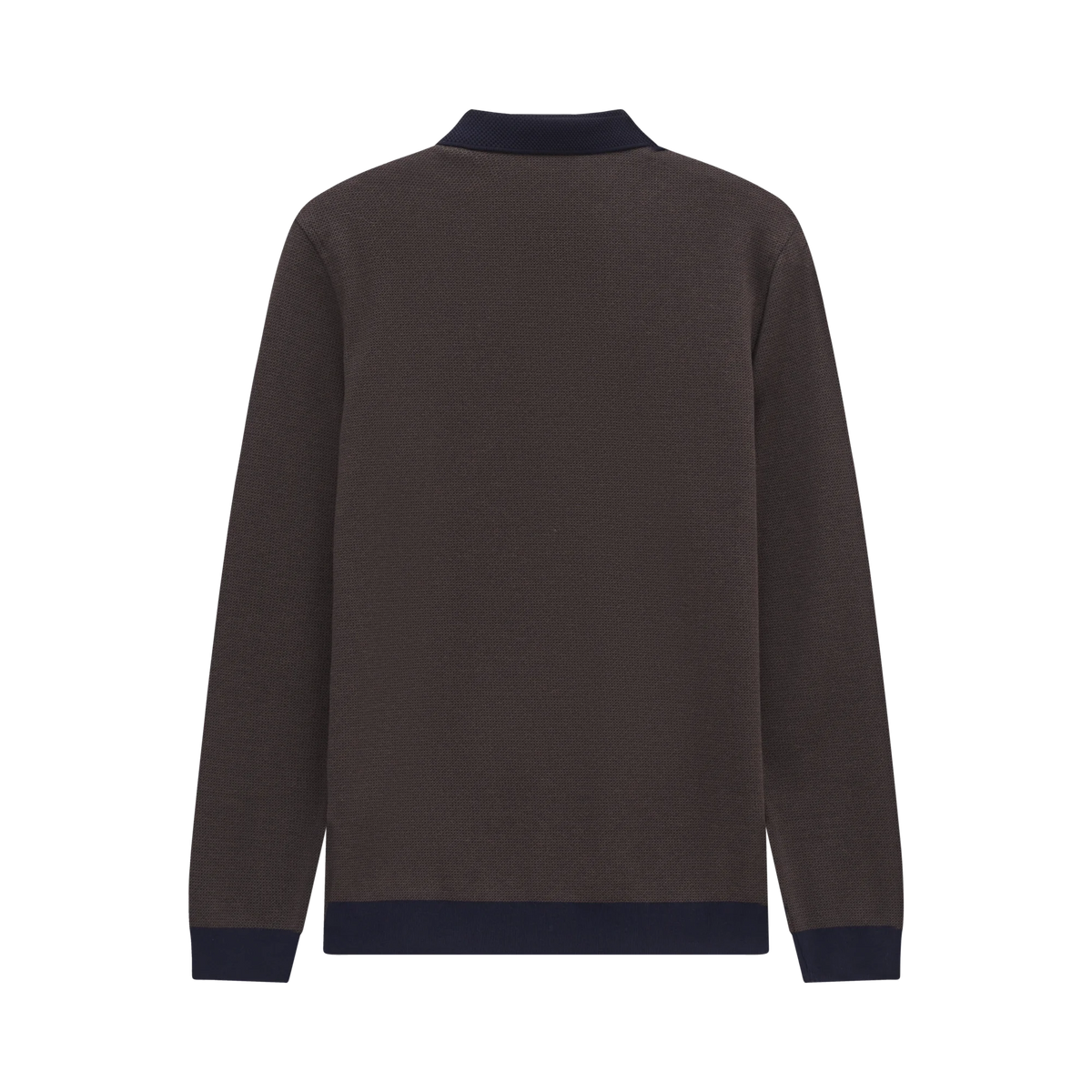 Bugatti Brown Navy Long Sleeve Polo Shirt 8131 25081f 80