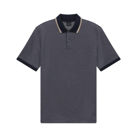 Bugatti | Lightweight Printed Jersey Polo Shirt in Navy | 8150 15113E 40