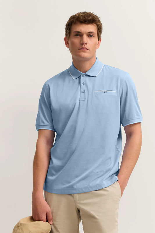 Bugatti Light Blue Pocket Polo 8151 15091e 320