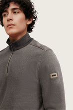 Load image into Gallery viewer, Bugatti Beige Navy Zip Sweat 8550 15141e 390