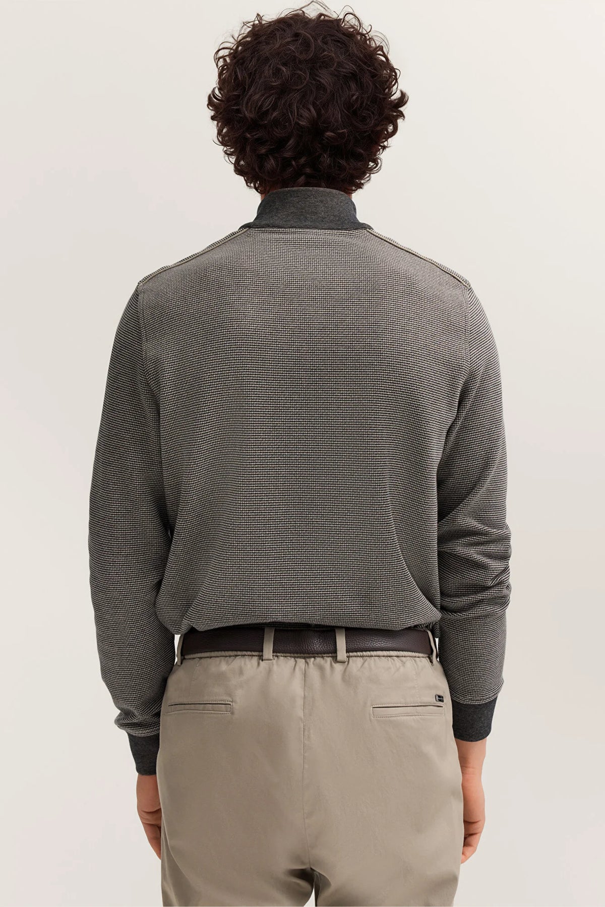 Bugatti Beige Navy Zip Sweat 8550 15141e 390