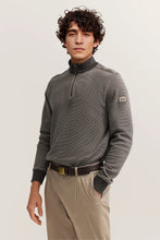 Load image into Gallery viewer, Bugatti Beige Navy Zip Sweat 8550 15141e 390