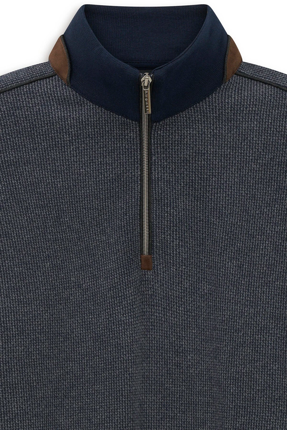 Bugatti Grey Navy Zip Sweat 8550 25060 390