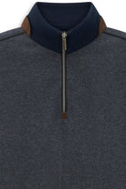 Bugatti Grey Navy Zip Sweat 8550 25060 390