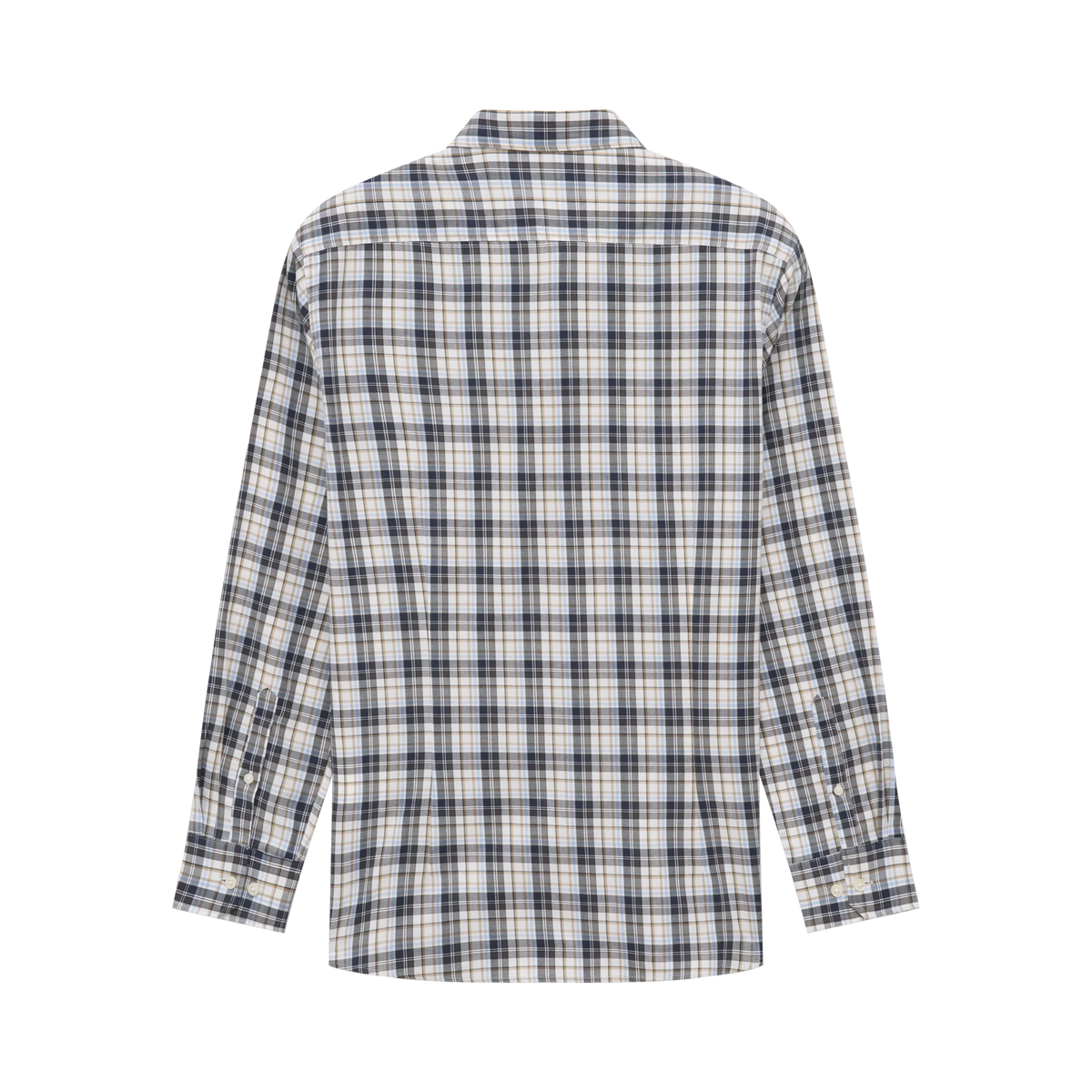 Bugatti Beige, Navy Blue Check Shirt 9350 28404f 60