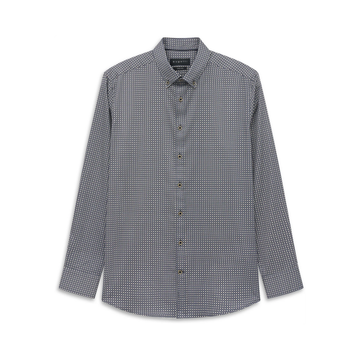 Bugatti Beige Navy Printed Shirt 9350 28508f 390