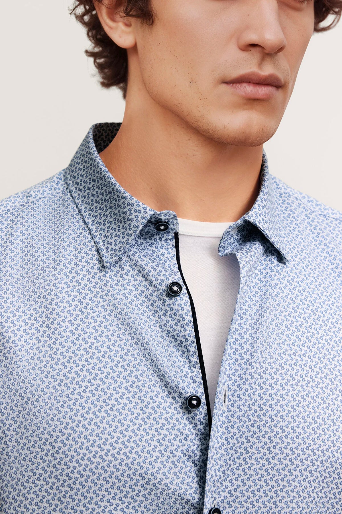 Bugatti Blue Printed Shirt 9750 18504e 370