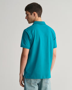 Gant 2062026 340 | Contrast Pique Polo Shirt in Ocean Turquoise