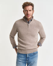 Load image into Gallery viewer, Gant | Casual Cotton 1/2 Zip Knit in Sand Melange | 8030170 295