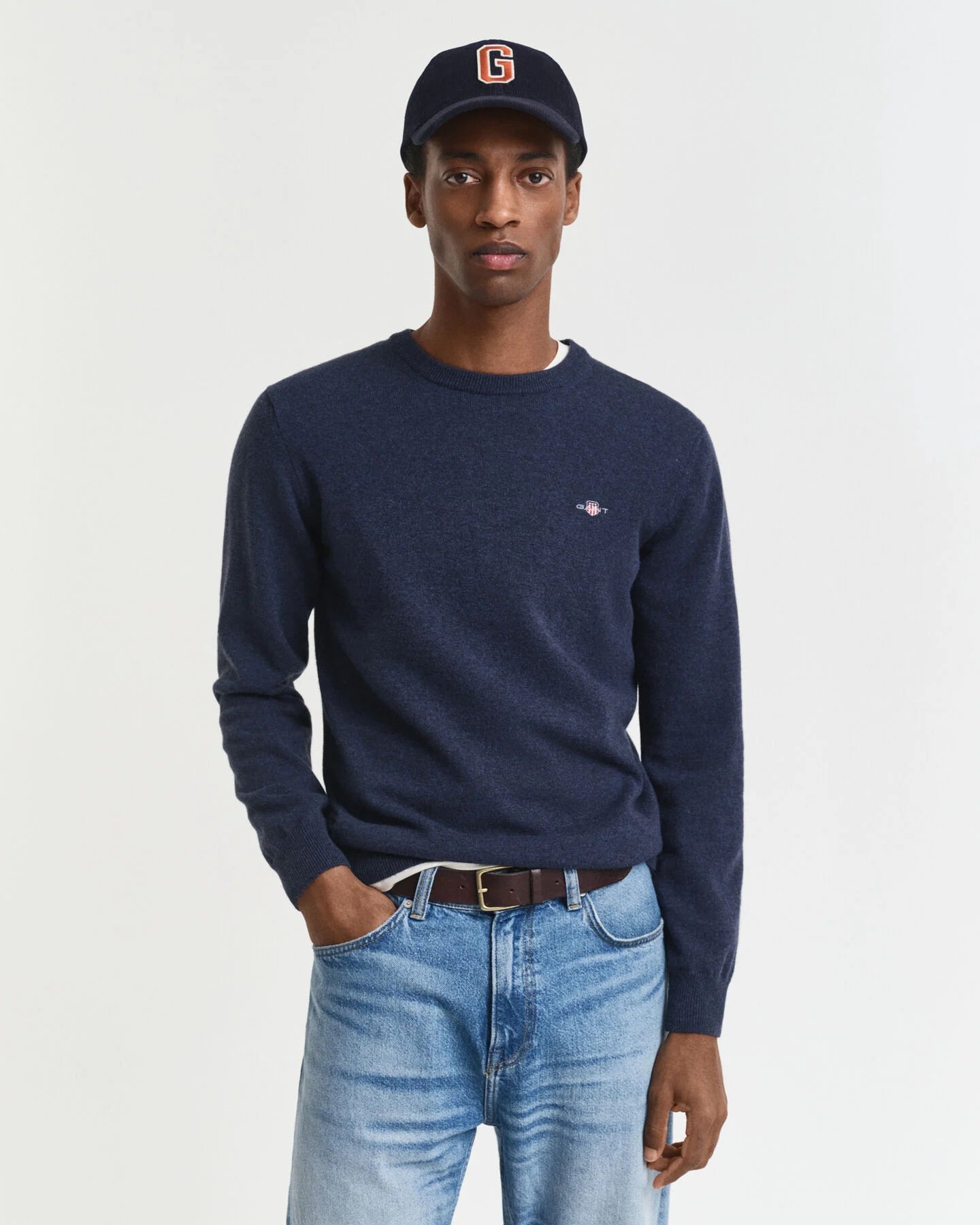 Gant Navy Melange Crew 87211 480